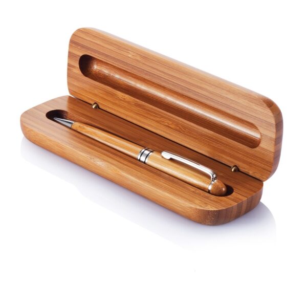 Bolígrafo Madera con Elegante Estuche de Bamboo