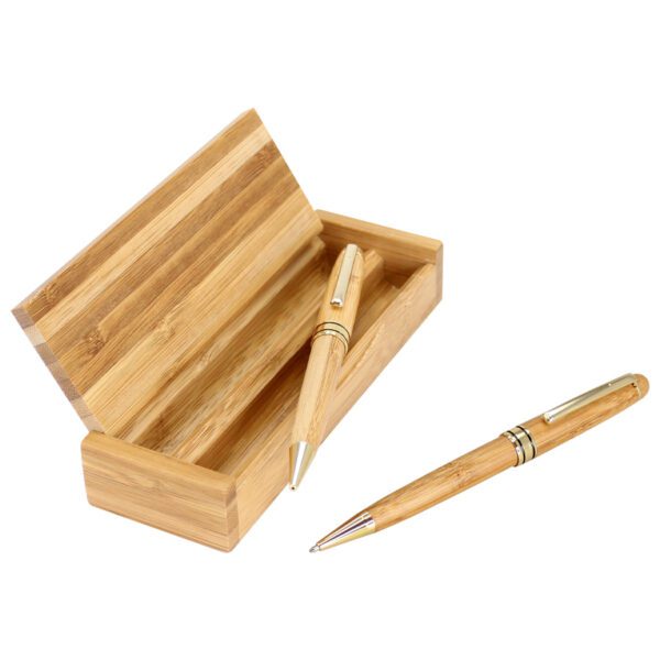 Bolígrafo y Portaminas con Estuche de Bamboo - Imagen 3