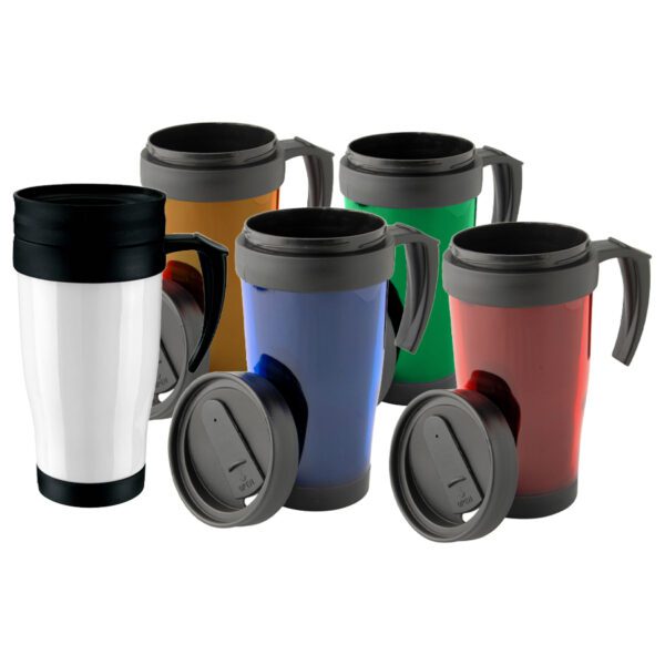 Mug Vaso Térmico Antiderrame 400 ml Doble Pared Aislante