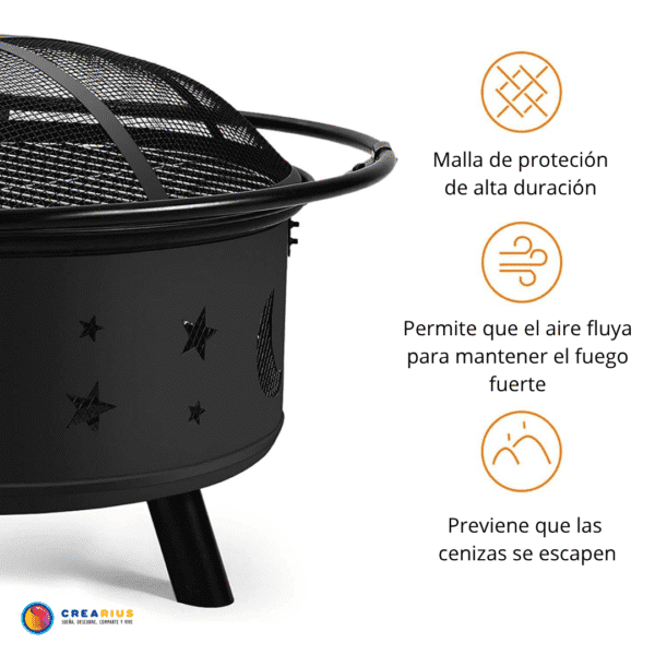 Brasero Parrilla Estufa Exterior Leña Carbón Para Patio - Imagen 5