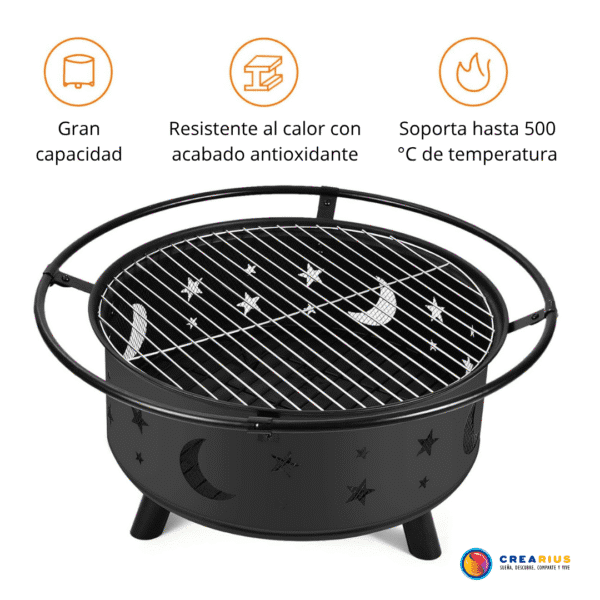 Brasero Parrilla Estufa Exterior Leña Carbón Para Patio - Imagen 4
