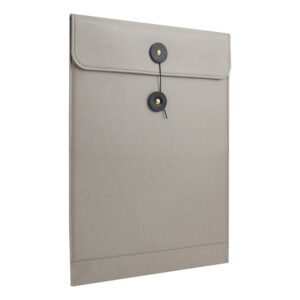 Funda Ejecutiva Notebook 14" Eco Cuero Gris Porta Documentos